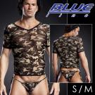 美國Blue Line-男子漢V領透氣T袖-迷彩綠 S/M BLM020(特) 